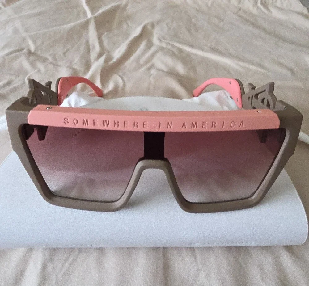 Pink & Gray Shield Sunglasses